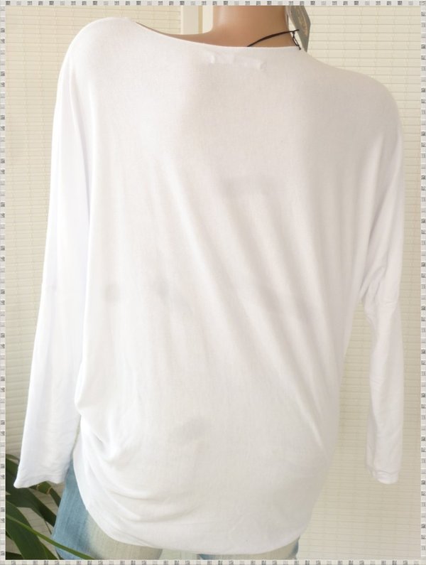 36 38 40  oversize Fledermaus Ärmel Pullover Shirt hinten länger viele Farben