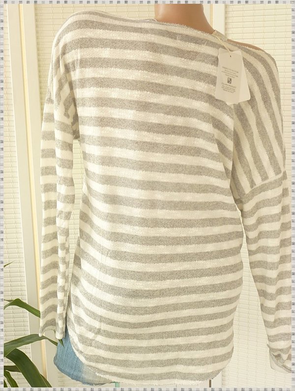 36 38 38/40  Feinstrick Shirt Pullover streifen neon Farben