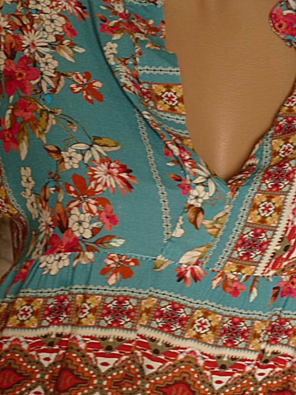 36 /38 38 40 Schöne long Tunika Kleid Blumen  Muster