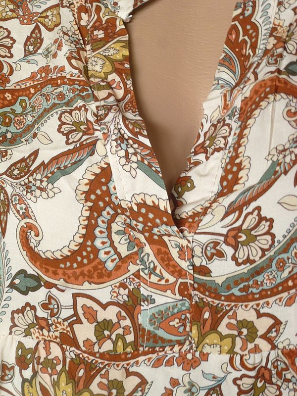 36 38 40 schöne  oversize long Tunika Kleid Paisley Muster Hängerchen