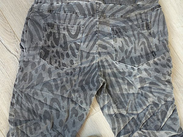 38  40 42 42/44 Hose Joggpant baggy Zebra animal  Print Waschleder Velour Optik