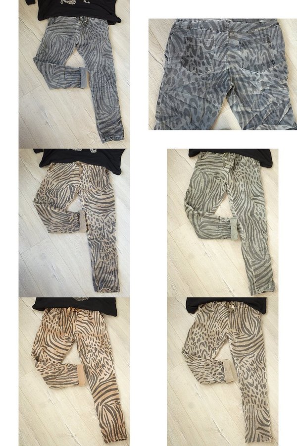 38 40 42   Hose Joggpant baggy Zebra animal Print Waschleder Velour Optik