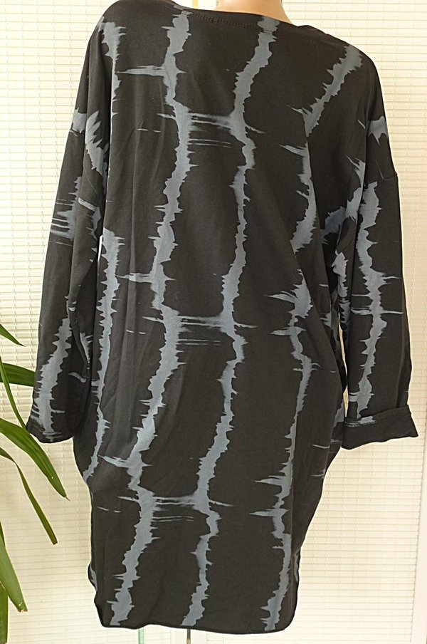 40 42 44 46 46/48 ? oversize Pullover KLEID Sweatshirt seitlich Taschen Batik  Muster