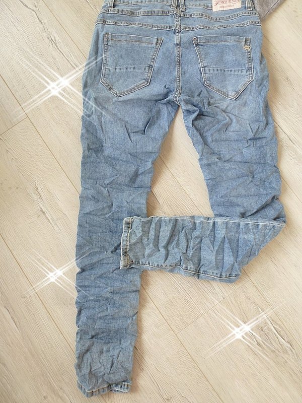 xs - xl  schöne  Jeans mit glitzer pailletten an der Tasche und Zipper Knöpfe