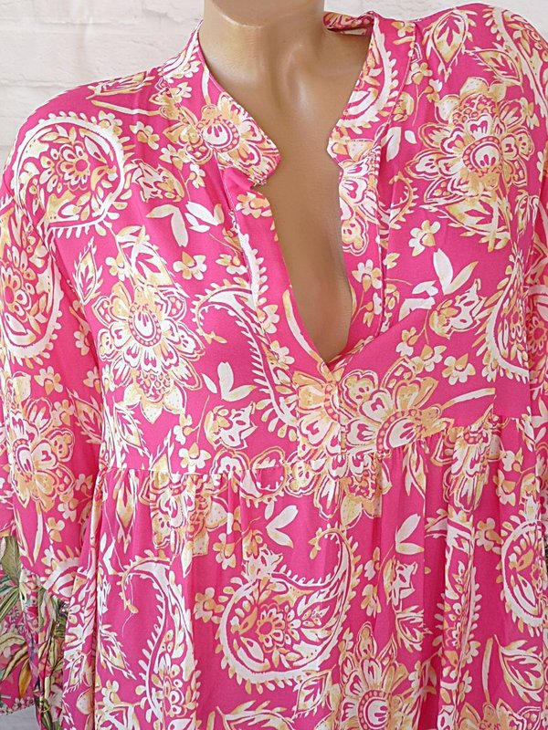 40 42 44 schönes oversize Maxikleid Kleid Paisley BLUMEN Ibiza