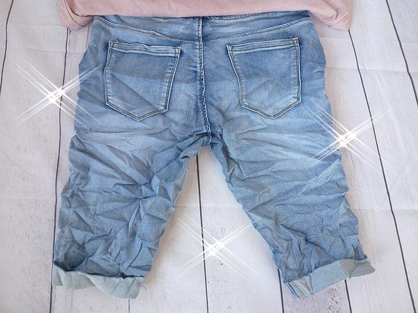 34 36 38 40 42 Short  Jeans mit Zier Knöpfen Joggpant Stil  zum krempeln Baggy