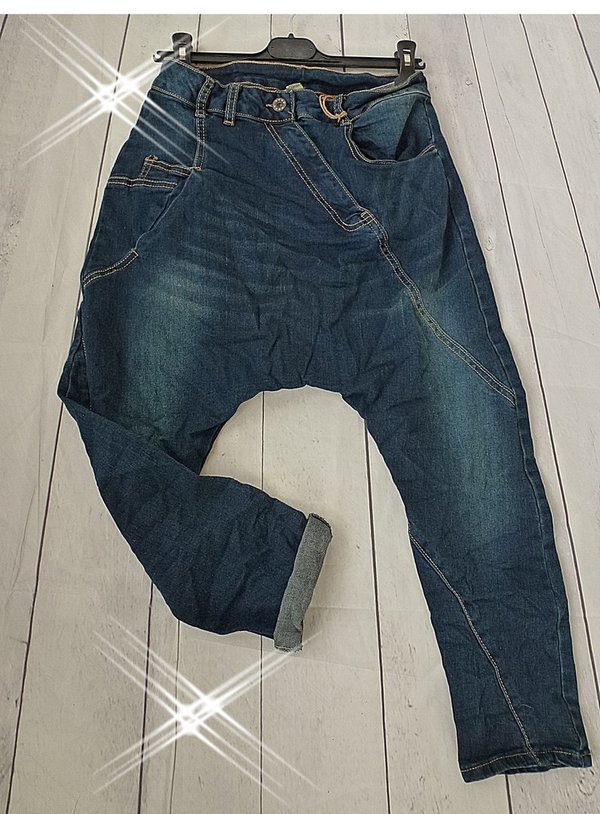 S M L XL Mega baggy Boyfriend Jeans tiefer Schnitt schwarz oder jeansblau