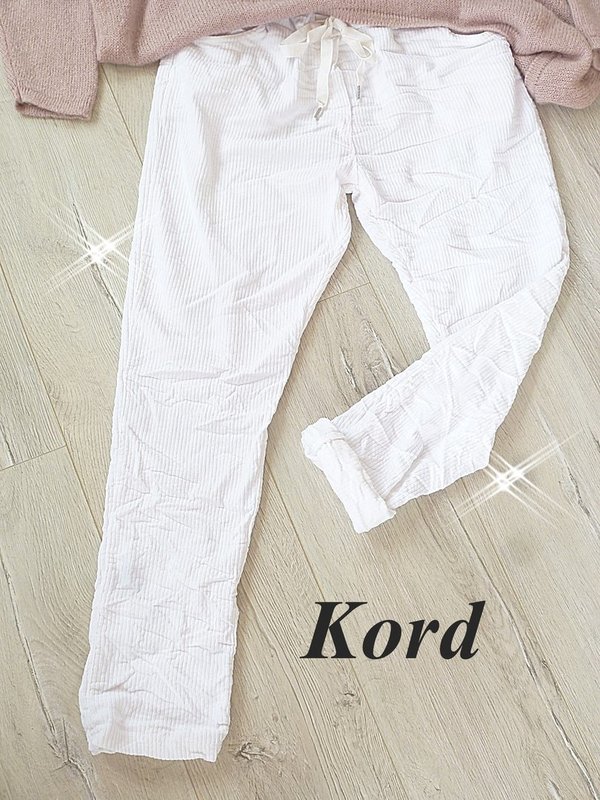 38 40 42 42/44 Joggpant Hose Chino Jogpant Kord Cord AUCH WEISS