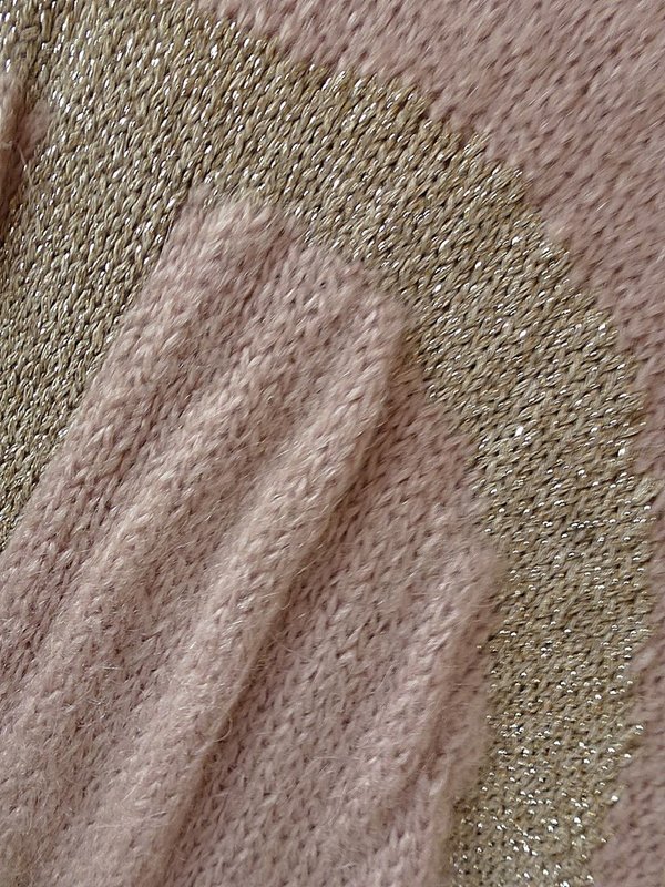 38 40 42 44 46 MEGA oversize Pullover Strickpullover Rücken lurex peace rosa ODER braun