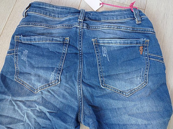 XS S M L XL schöne Jeans destroyed unterlegt Knöpfe neue Kollektion