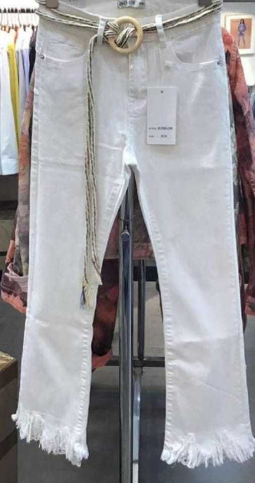 S M L XL XXL coole  Jeans Hose mit Spitze ausgefranst mit Gürtel